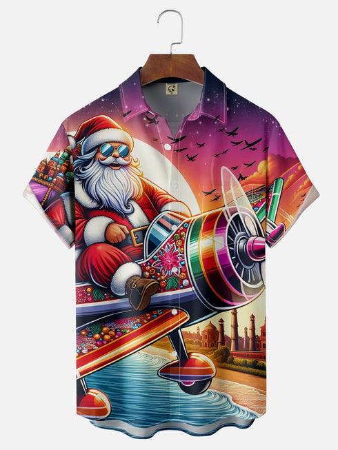 Men's Christmas Funny Graphic Short Sleeve Hawaiian Shirt